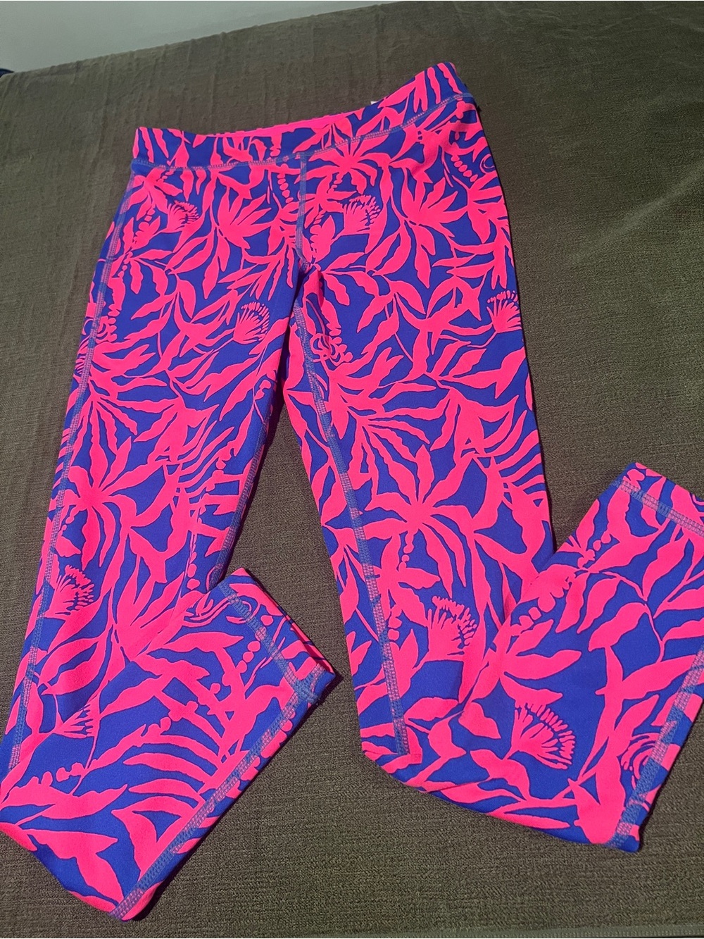 Lilly Pulitzer Girls Pink and Blue Floral Leggings